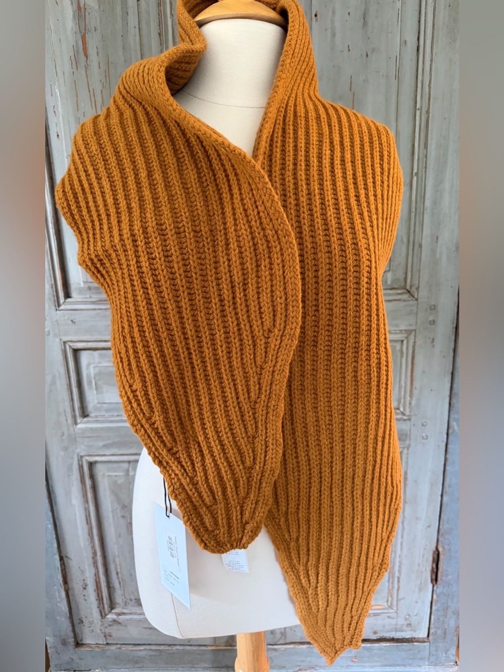 NWT Rita Row Aromo Ribbed wool Scarf - Mustard